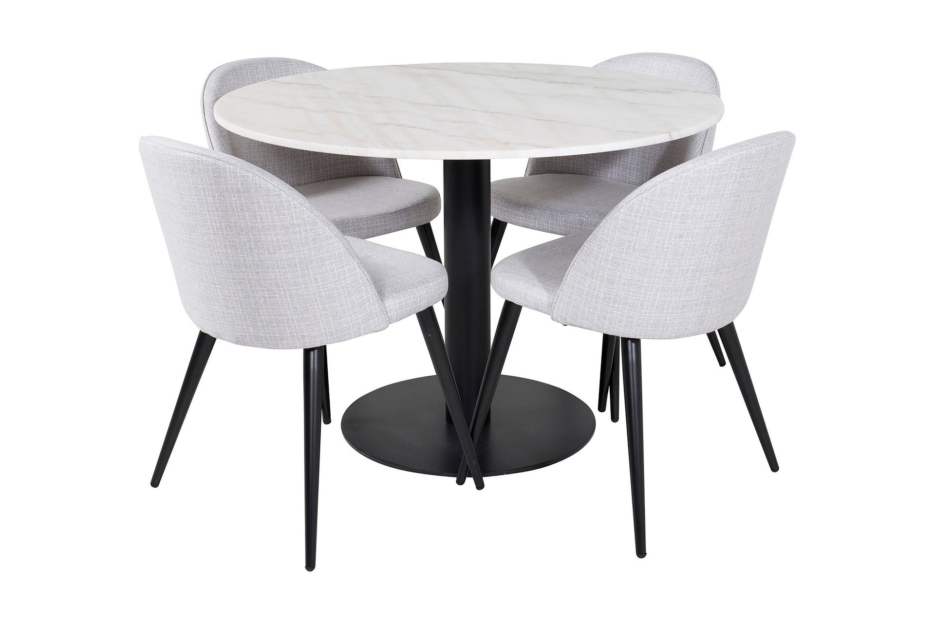 Admira Matgrupp 106 cm Runt Marmor inkl 4 Sedavi Stolar