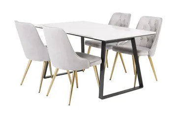 Admira Matgrupp med 4 Valera Lyx Sammetstol - Products - Möbler - Bord & matgrupp - Matgrupp