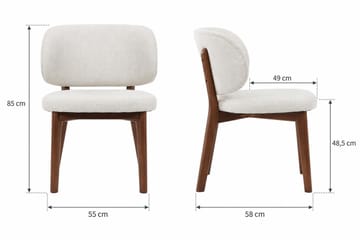 Alma Matgrupp 220 cm rektangulärt i Valnöt med 6 Eira Matstolar - Valnöt - Products - Möbler - Bord & matgrupp - Matgrupp