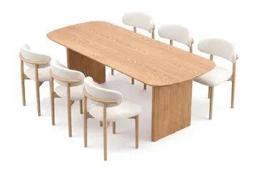 Alma Matgrupp rektangulärt 180 cm Ek med 6 Jaiveer Matstolar - Ek - Products - Möbler - Bord & matgrupp - Matgrupp