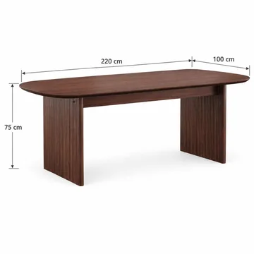 Alma Matgrupp rektangulärt 220 cm Valnöt med 6 Dastoori Matstolar - Valnöt - Products - Möbler - Bord & matgrupp - Matgrupp
