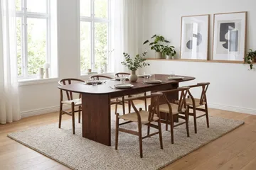 Alma Matgrupp rektangulärt 220 cm Valnöt med 6 Dastoori Matstolar - Valnöt - Products - Möbler - Bord & matgrupp - Matgrupp