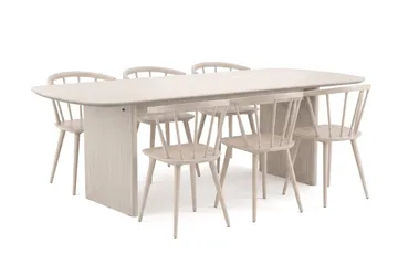 220 cm - Vitlaserad ek