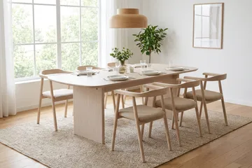 Alma rektangulärt Matbord 180x90 cm Fanér - Vitlaserad ek - Products - Möbler - Bord & matgrupp - Matbord & köksbord