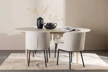 Andy Matgrupp 180 cm Oval med 4 Agnes stolar - Whitewash/Vit - Products - Möbler - Bord & matgrupp - Matgrupp