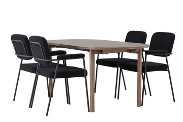 Andy Matgrupp 180 cm Oval med 4 Yesterday stolar - Svart - Products - Möbler - Bord & matgrupp - Matgrupp