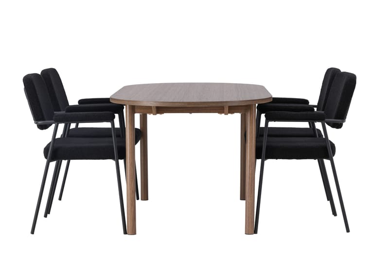 Andy Matgrupp 180 cm Oval med 4 Yesterday stolar - Svart - Products - Möbler - Bord & matgrupp - Matgrupp
