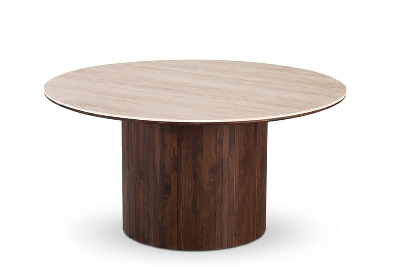Arvo Matbord Rund 150 cm Travertin - Valnöt - Products - Möbler - Bord & matgrupp - Matbord & köksbord