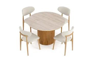 Arvo Matgrupp runt 120 cm Ek med 4 Molly Matstolar - Ek - Products - Möbler - Bord & matgrupp - Matgrupp