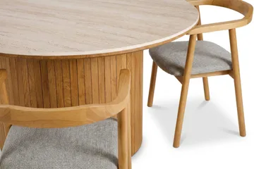 Arvo Matgrupp runt 150 cm Ek med 6 Jolie Matstolar - Ek - Products - Möbler - Bord & matgrupp - Matgrupp