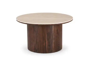 Arvo Soffbord Rund 80 cm Travertinlook - Valnöt - Products - Möbler - Bord & matgrupp - Soffbord