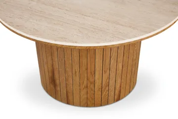 Arvo Soffbord Rund 80c m Travertin - Ek - Products - Möbler - Bord & matgrupp - Soffbord