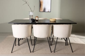 Astrid Matgrupp 200 cm Rektangulär med 6 Berit stolar - Beige - Products - Möbler - Bord & matgrupp - Matgrupp
