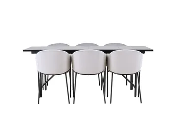 Astrid Matgrupp 200 cm Rektangulär med 6 Evelina stolar - Svart - Products - Möbler - Bord & matgrupp - Matgrupp