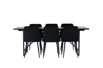 Astrid Matgrupp 200 cm Rektangulär med 6 Night stolar - Svart - Products - Möbler - Bord & matgrupp - Matgrupp