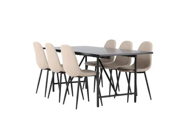 Astrid Matgrupp 200 cm Rektangulär med 6 Polar stolar - Beige - Products - Möbler - Bord & matgrupp - Matgrupp