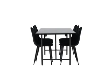 Astrid Matgrupp 200 cm Rektangulär med 6 Polar stolar - Svart - Products - Möbler - Bord & matgrupp - Matgrupp