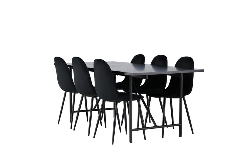 Astrid Matgrupp 200 cm Rektangulär med 6 Polar stolar - Svart - Products - Möbler - Bord & matgrupp - Matgrupp