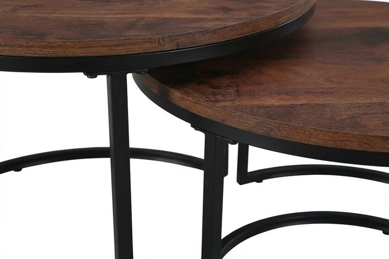 Alex Satsbord 76 cm Runt - Valnöt/Svart - Products - Möbler - Bord & matgrupp - Avlastningsbord & sidobord - Satsbord