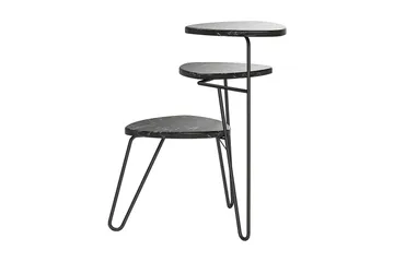 Athena Sidobord 55 cm Marmorlook/Svart - Novogratz - Products - Möbler - Bord & matgrupp - Avlastningsbord & sidobord - Brickbord & småbord