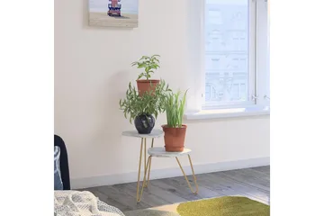 Athena Sidobord 55 cm Marmorlook/Vit/Mässing - Novogratz - Products - Möbler - Bord & matgrupp - Avlastningsbord & sidobord - Brickbord & småbord