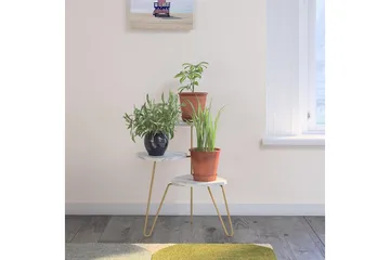 Athena Sidobord 55 cm Marmorlook/Vit/Mässing - Novogratz - Products - Möbler - Bord & matgrupp - Avlastningsbord & sidobord - Brickbord & småbord