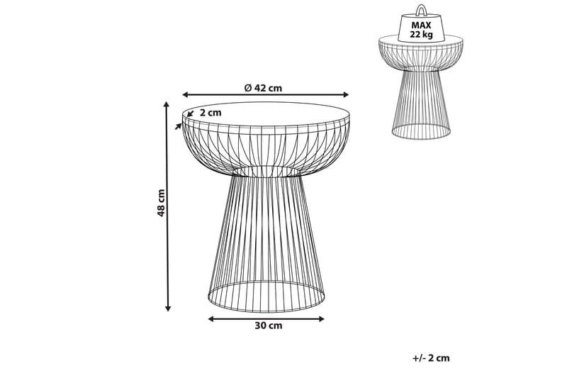 Cael Sidobord 42 cm - Vit/Guld - Products - Möbler - Bord & matgrupp - Avlastningsbord & sidobord - Brickbord & småbord