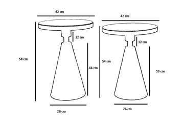 Caeth Sidobord Set Runt - Guld/Svart - Products - Möbler - Bord & matgrupp - Avlastningsbord & sidobord - Brickbord & småbord