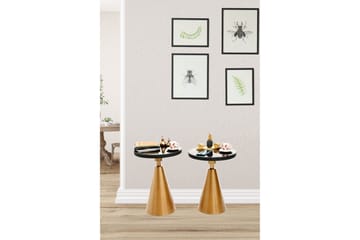 Caeth Sidobord Set Runt - Guld/Svart - Products - Möbler - Bord & matgrupp - Avlastningsbord & sidobord - Brickbord & småbord