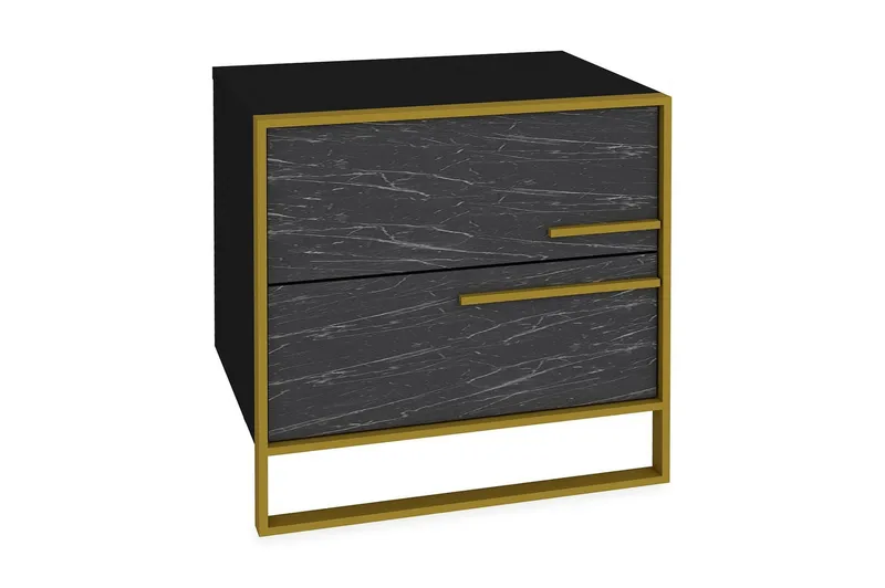 Cofield Nattduksbord 50 cm, Guld|Svart