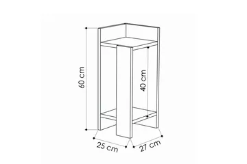 Decorta Sängbord 27 cm med Förvaring Hyllor + Luckor Höger - Brun - Products - Möbler - Bord & matgrupp - Avlastningsbord & sidobord - Sängbord & nattduksbord
