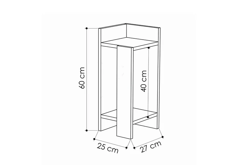 Decorta Sängbord 27 cm med Förvaring Hyllor + Luckor Höger - Brun - Products - Möbler - Bord & matgrupp - Avlastningsbord & sidobord - Sängbord & nattduksbord