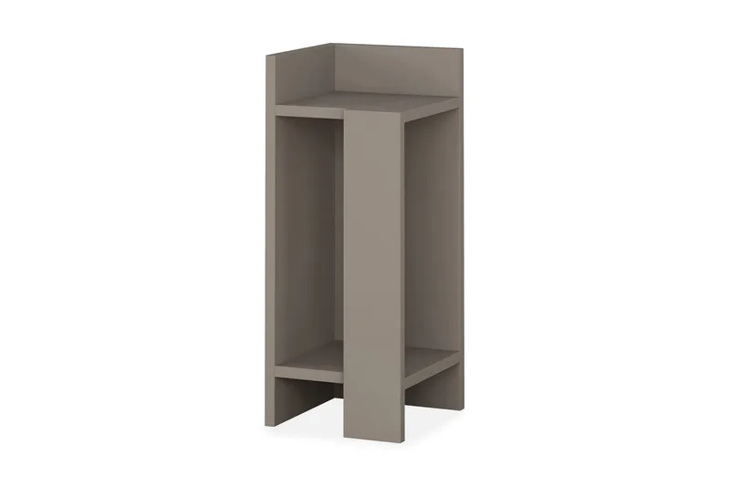 Decorta Sängbord 27 cm med Förvaring Hyllor + Luckor Vänster, Grå