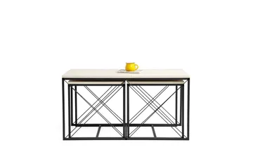 Defneia Soffbord 100 cm - Svart/Marmor - Products - Möbler - Bord & matgrupp - Avlastningsbord & sidobord - Satsbord