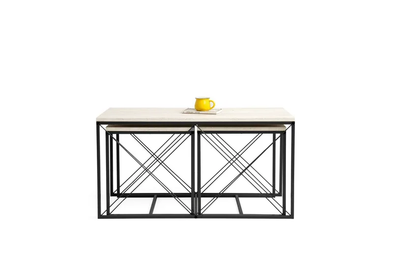 Defneia Soffbord 100 cm - Svart/Marmor - Products - Möbler - Bord & matgrupp - Avlastningsbord & sidobord - Satsbord