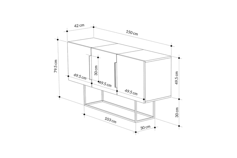 Desgrar Konsollbord 150x79,5 cm - Vit - Products - Möbler - Bord & matgrupp - Avlastningsbord & sidobord - Konsolbord & hallbord
