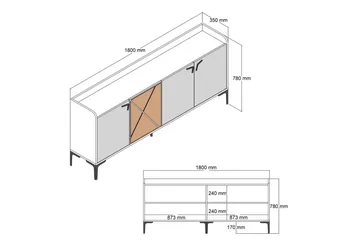 Desgrar Konsollbord 180x78 cm - Brun - Products - Möbler - Bord & matgrupp - Avlastningsbord & sidobord - Konsolbord & hallbord