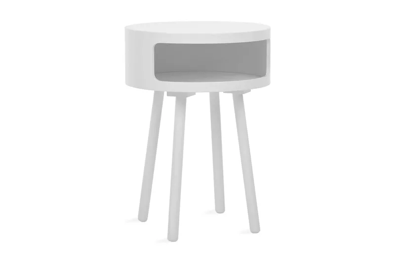 Dunnet Sidobord 40 cm Runt, Vit