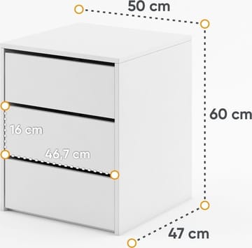 Einar byrå 13 - Vit - Vit - Products - Möbler - Bord & matgrupp - Avlastningsbord & sidobord - Sängbord & nattduksbord
