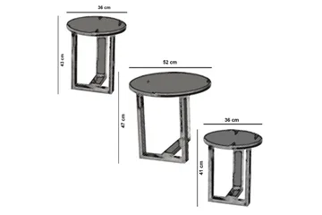 Falan Satsbord 52 cm Runt 3 Bord - Beige - Products - Möbler - Bord & matgrupp - Avlastningsbord & sidobord - Satsbord