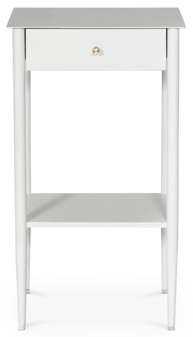 Flash sängbord - Vit metall / Mässing - Vit - Products - Möbler - Bord & matgrupp - Avlastningsbord & sidobord - Sängbord & nattduksbord