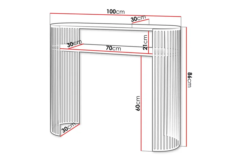 Friend Konsollbord 100 cm - Rosa/Vit - Products - Möbler - Bord & matgrupp - Avlastningsbord & sidobord - Konsolbord & hallbord