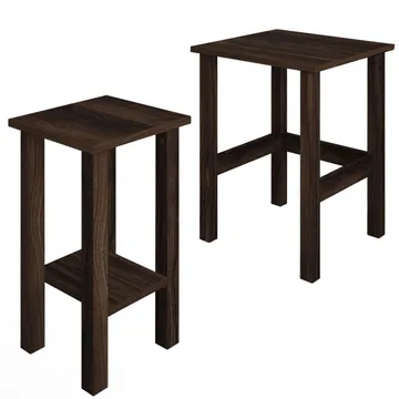 Ginallie Sidobord set 45x60 cm - Valnöt - Products - Möbler - Bord & matgrupp - Avlastningsbord & sidobord - Brickbord & småbord