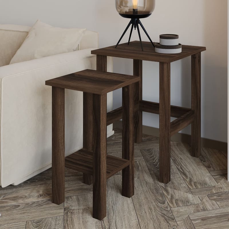 Ginallie Sidobord set 45x60 cm - Valnöt - Products - Möbler - Bord & matgrupp - Avlastningsbord & sidobord - Brickbord & småbord