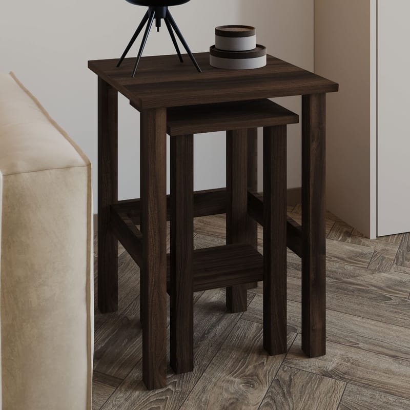 Ginallie Sidobord set 45x60 cm - Valnöt - Products - Möbler - Bord & matgrupp - Avlastningsbord & sidobord - Brickbord & småbord