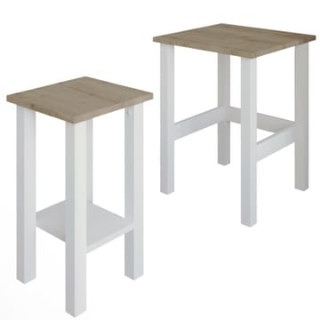 Ginallie Sidobord set 45x60 cm - Vit och Sapphire Oak - Products - Möbler - Bord & matgrupp - Avlastningsbord & sidobord - Brickbord & småbord