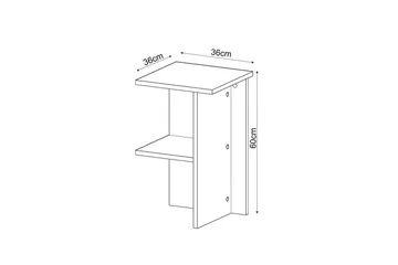 Gwyneth Sängbord 36 cm med Travertinutseende, Förvaring med Hyllor - Grå - Products - Möbler - Bord & matgrupp - Avlastningsbord & sidobord - Sängbord & nattduksbord