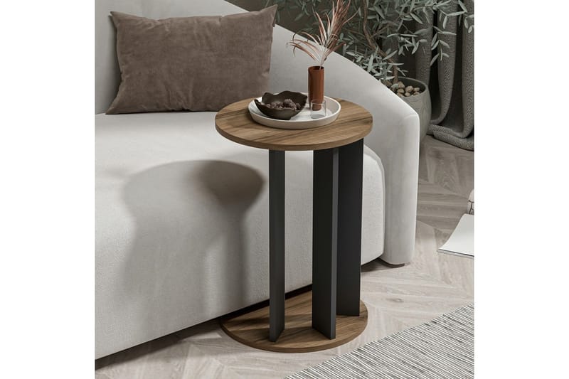 Haelyn Sidobord 34 cm - Valnöt/Antracit - Products - Möbler - Bord & matgrupp - Avlastningsbord & sidobord - Brickbord & småbord
