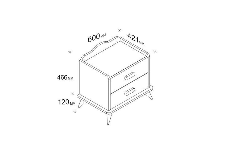 Hejde Sängbord 60 cm med Förvaring 2 Lådor - Vit - Products - Möbler - Bord & matgrupp - Avlastningsbord & sidobord - Sängbord & nattduksbord