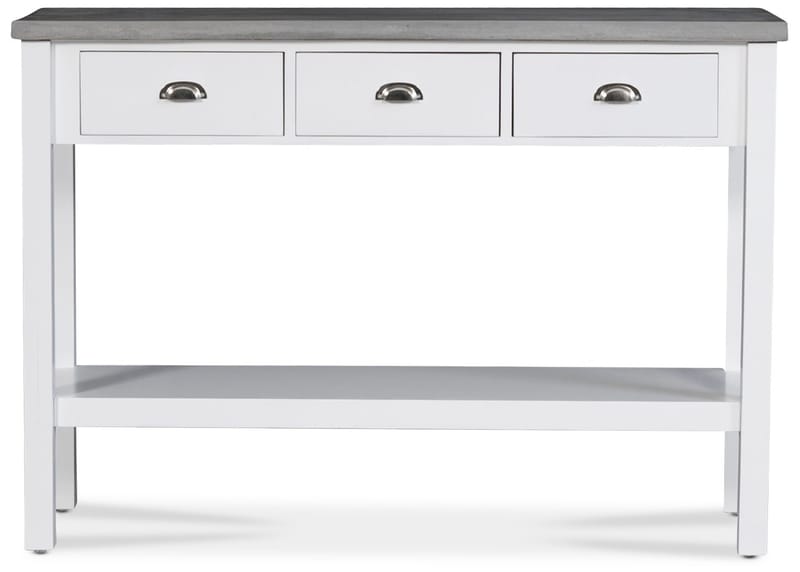 Hugo avlastningsbord med 3 lådor - Vit / Cement - vit / cement - Products - Möbler - Bord & matgrupp - Avlastningsbord & sidobord - Konsolbord & hallbord